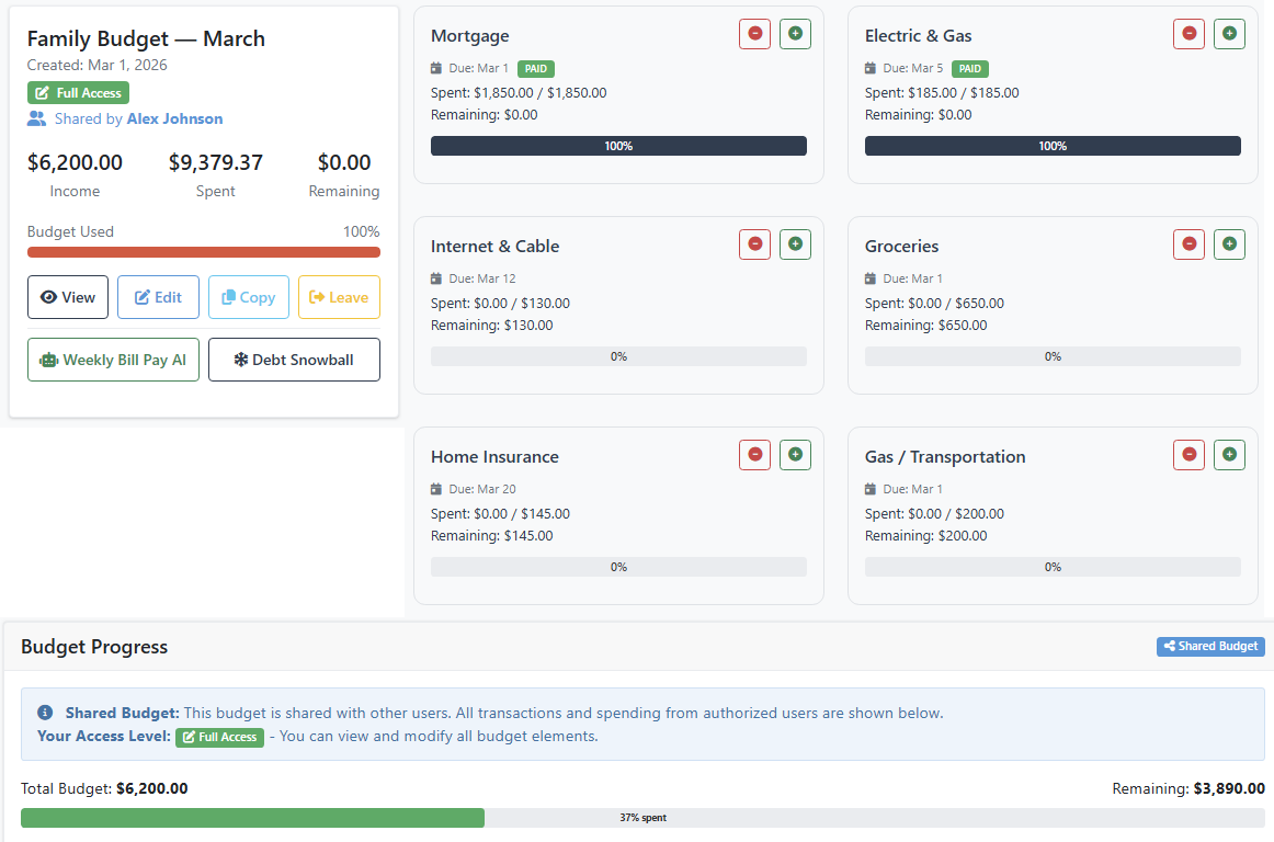 Genesis Budget Family Financial Hub